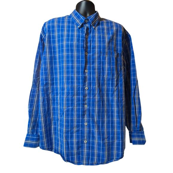Izod Shirt Mens 2XL Plaid Button Down Long Sleeve Classic Fit Pockets Collar - Picture 16 of 16